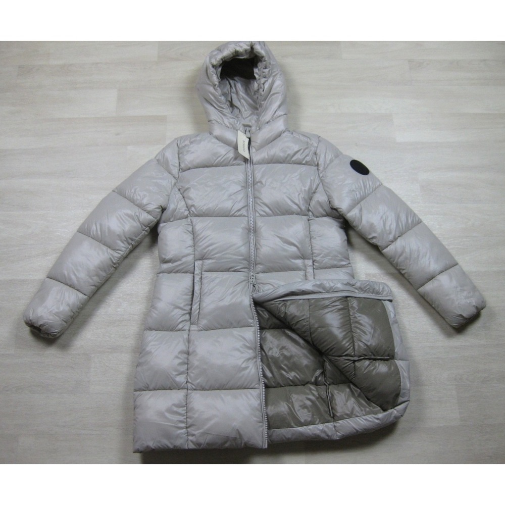 NWT Save the Duck Ines Hooded Puffer Jacket Women's (3/L) Rainy Beige‎ Vegan New